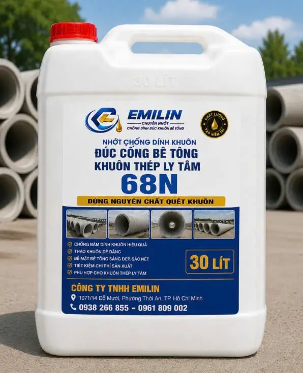 EMILIN 68N - NHỚT CHỐNG DÍNH KHUÔN ĐÚC CỐNG BÊ TÔNG LY TÂM ĐẶC ĐIỂM NỔI BẬT