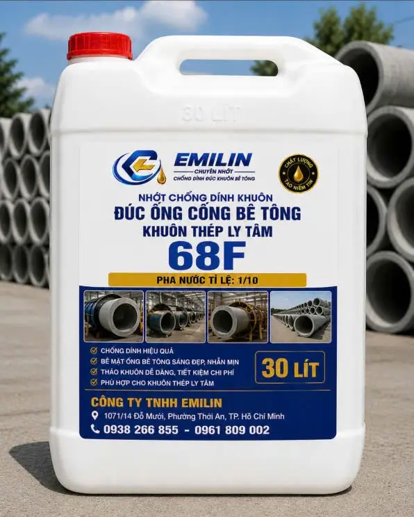 EMILIN 68F – NHỚT CHỐNG DÍNH KHUÔN ĐÚC CỐNG BÊ TÔNG LY TÂM (CÓ HẤP) ƯU ĐIỂM SẢN PHẨM EMILIN 68F